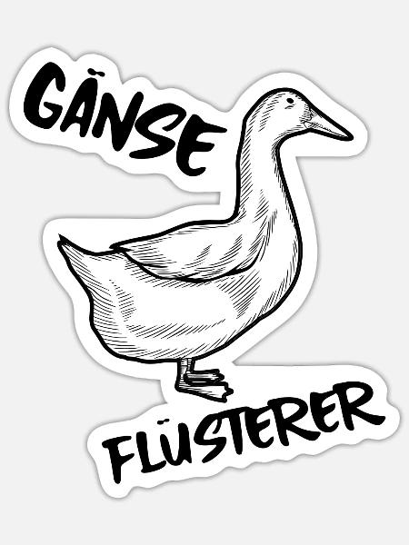 Gänse Flüsterer - Sticker Größe S (10 x 10 cm) - Mattweiß