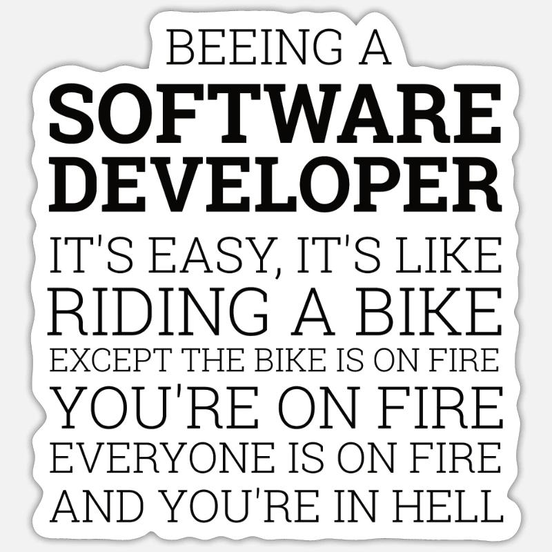 « Software Developer- Riding a Bike » | Ordinateur Sticker taille S (10 x 10 cm)