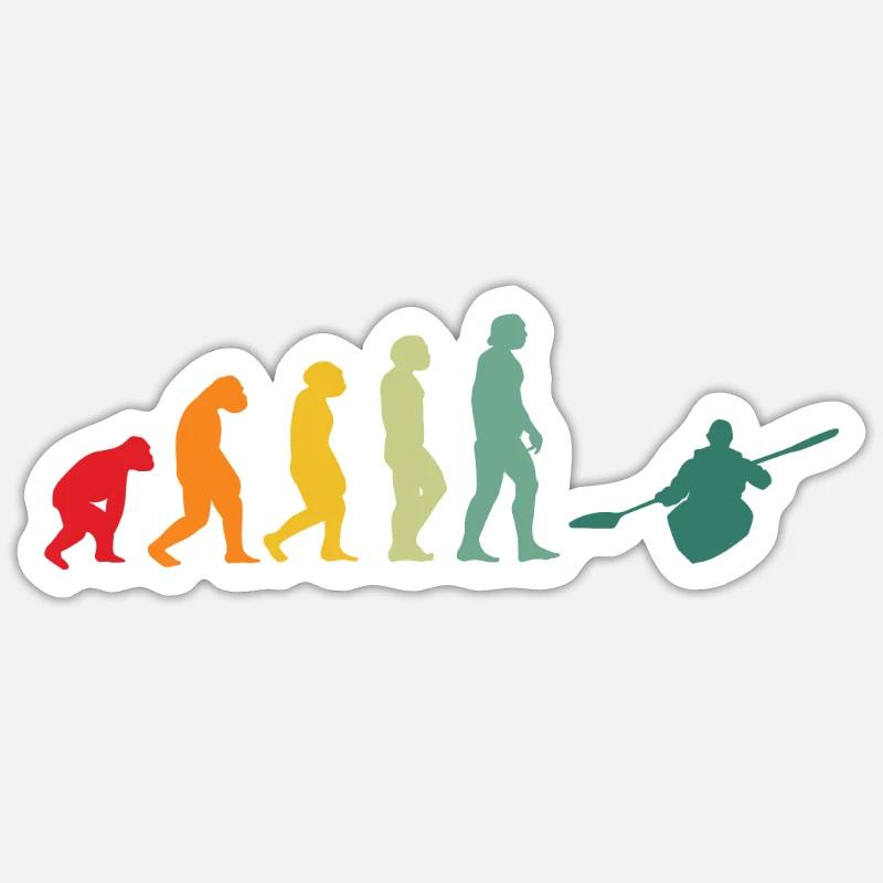 Kayak Kajak Evolution Kayakfahrer Sticker Größe S (10 x 10 cm)