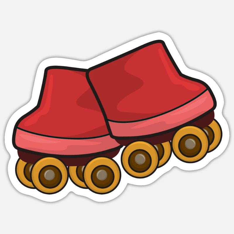 Roller skates roller skating - Sticker size S (10 x 10 cm) - white matte