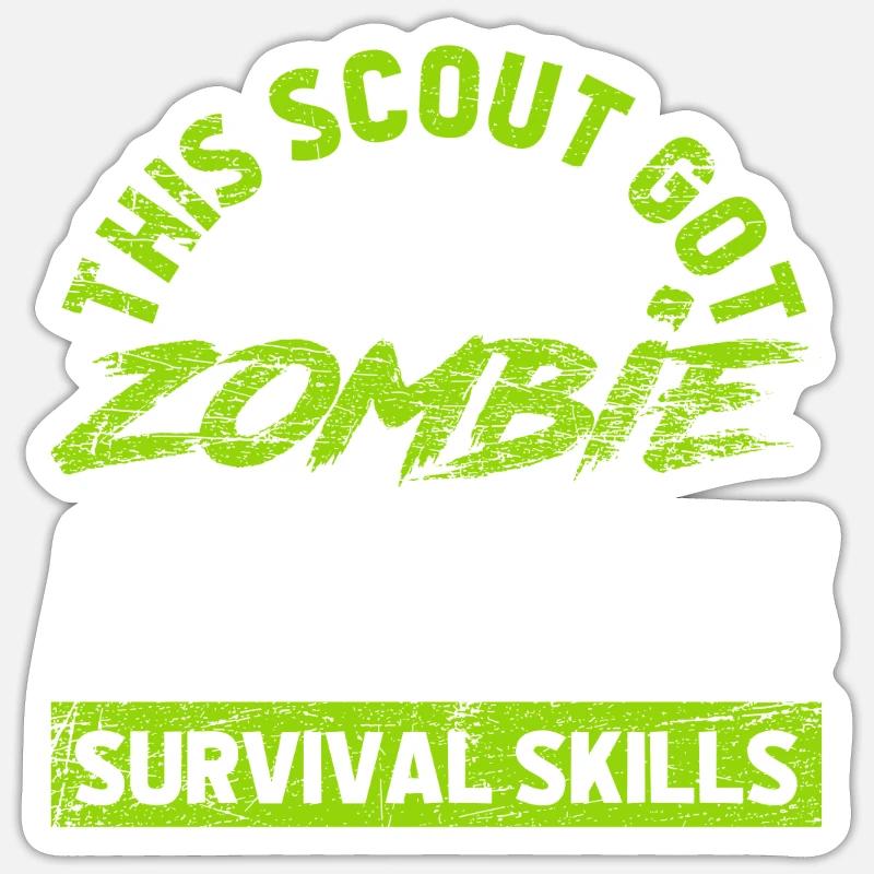 Zombies scouts - Sticker taille S (10 x 10 cm) - blanc mat