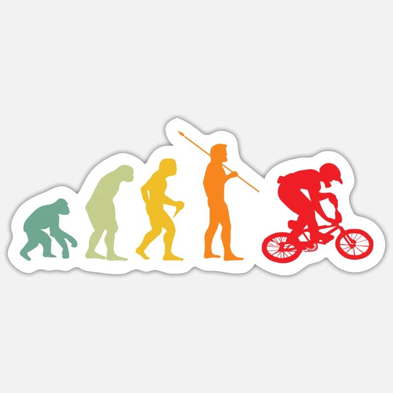 BMX Evolution BMX Fahrer Radfahrer Sticker Größe S (10 x 10 cm)
