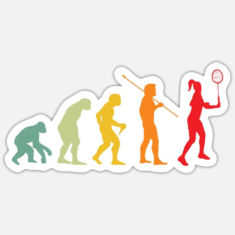Badminton Evolution Badmintonspieler Sticker Größe S (10 x 10 cm)