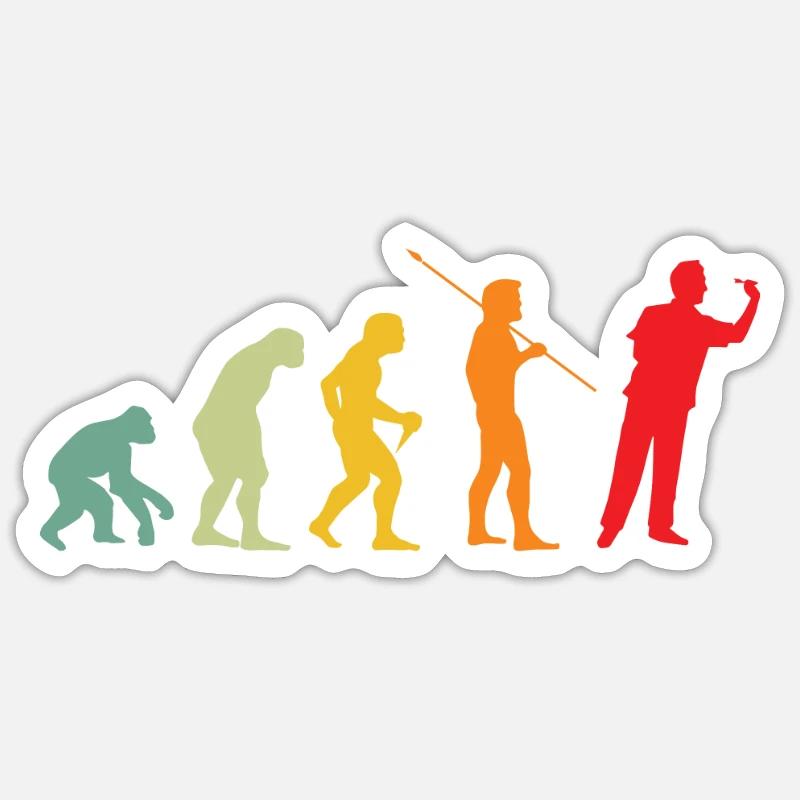 Dart Evolution Dart Player Fléchettes Jouer aux fléchettes - Sticker taille S (10 x 10 cm) - blanc mat