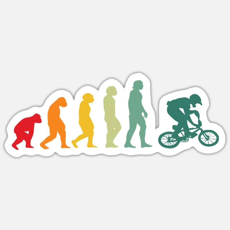 BMX Evolution BMX Fahrer Radfahrer Sticker Größe S (10 x 10 cm)