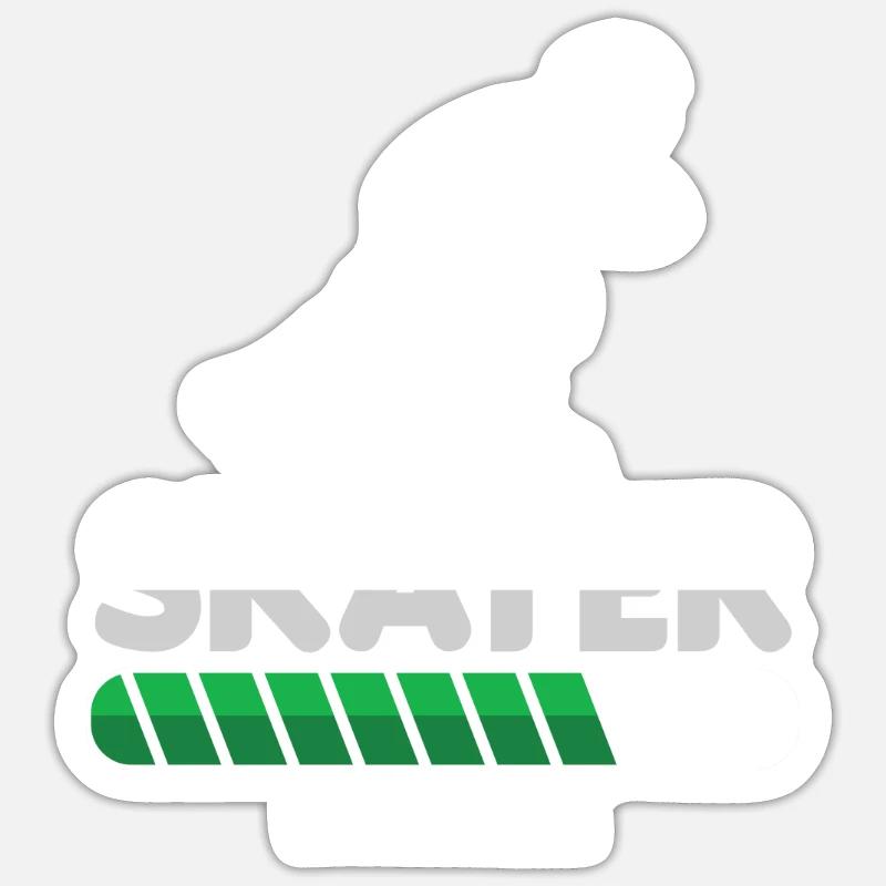 Skater Laden Inline Skating Rollerblading Geschenk - Sticker Größe S (10 x 10 cm) - Mattweiß