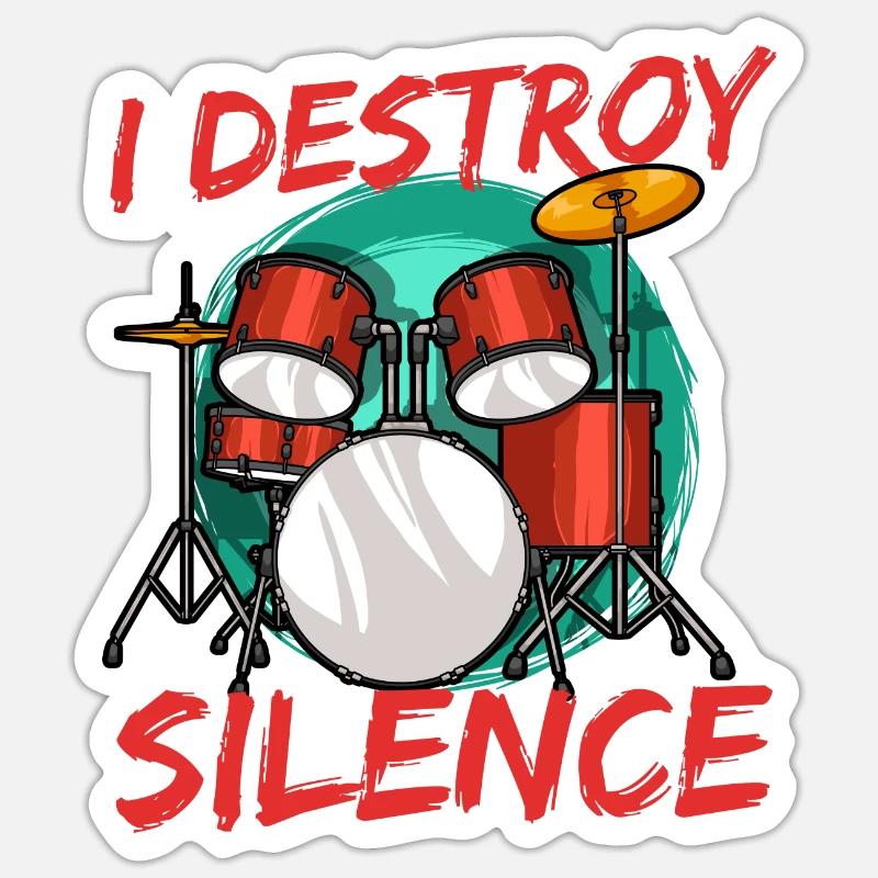 Drummer Drums - Sticker size S (10 x 10 cm) - white matte