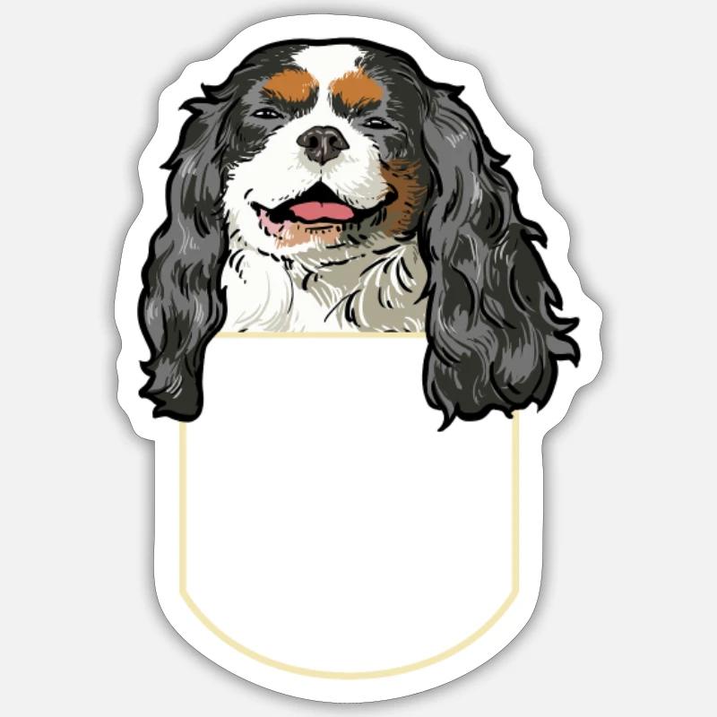 Cavalier King Charles Spaniel Geschenkidee - Sticker Größe S (10 x 10 cm) - Mattweiß