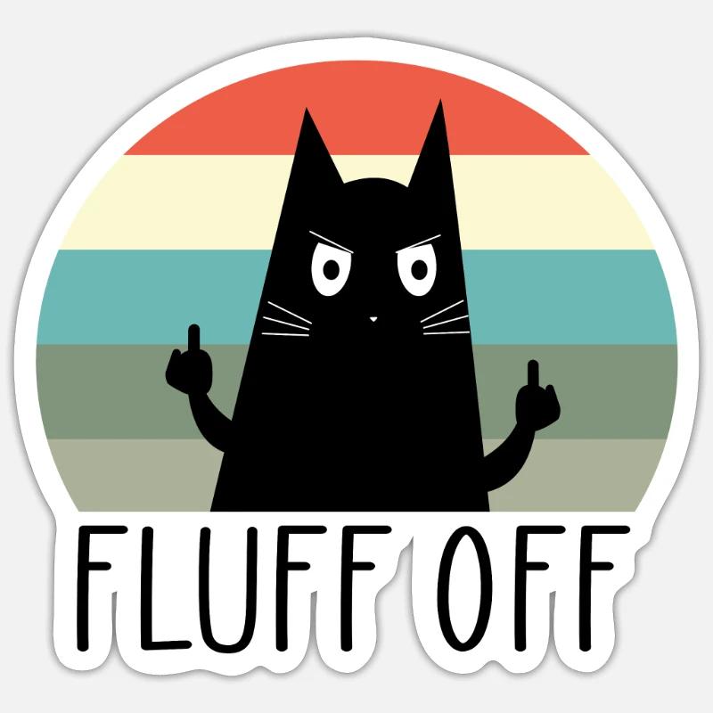 chat chats chat - Sticker taille S (10 x 10 cm) - blanc mat