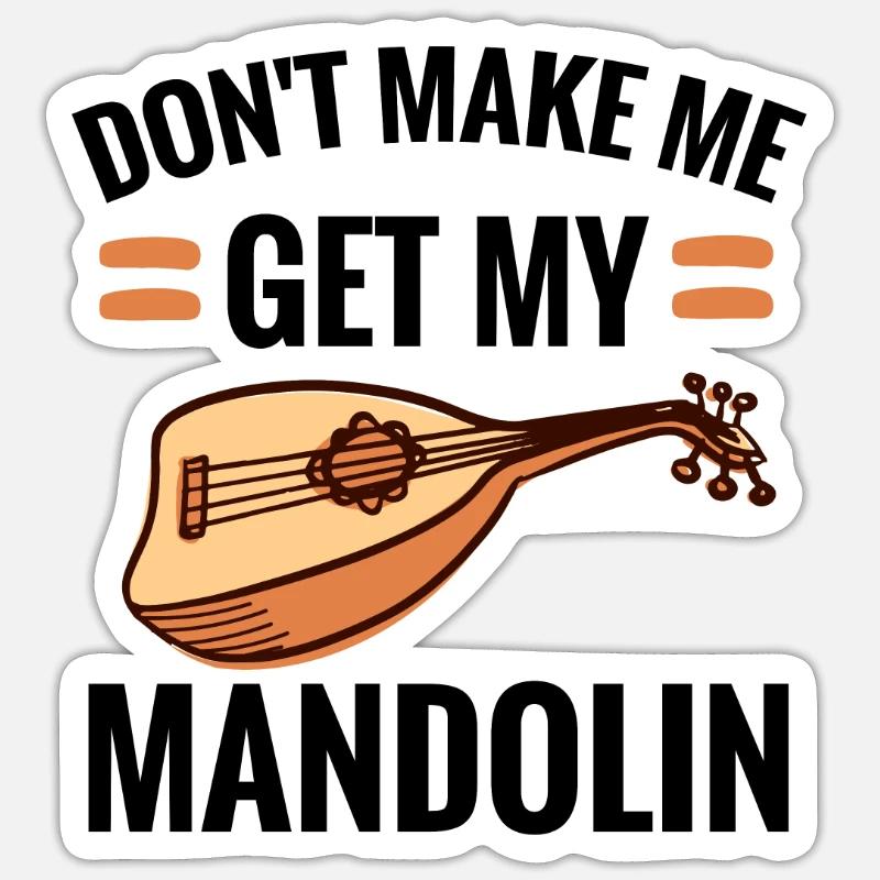 Mandolin gift mandolin player gift Sticker size S (10 x 10 cm)