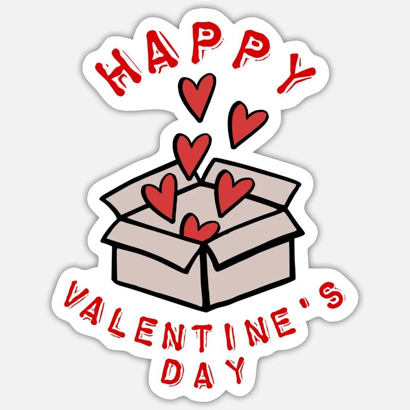 Saint-Valentin, Saint-Valentin, Saint-Valentin - Sticker taille S (10 x 10 cm) - blanc mat