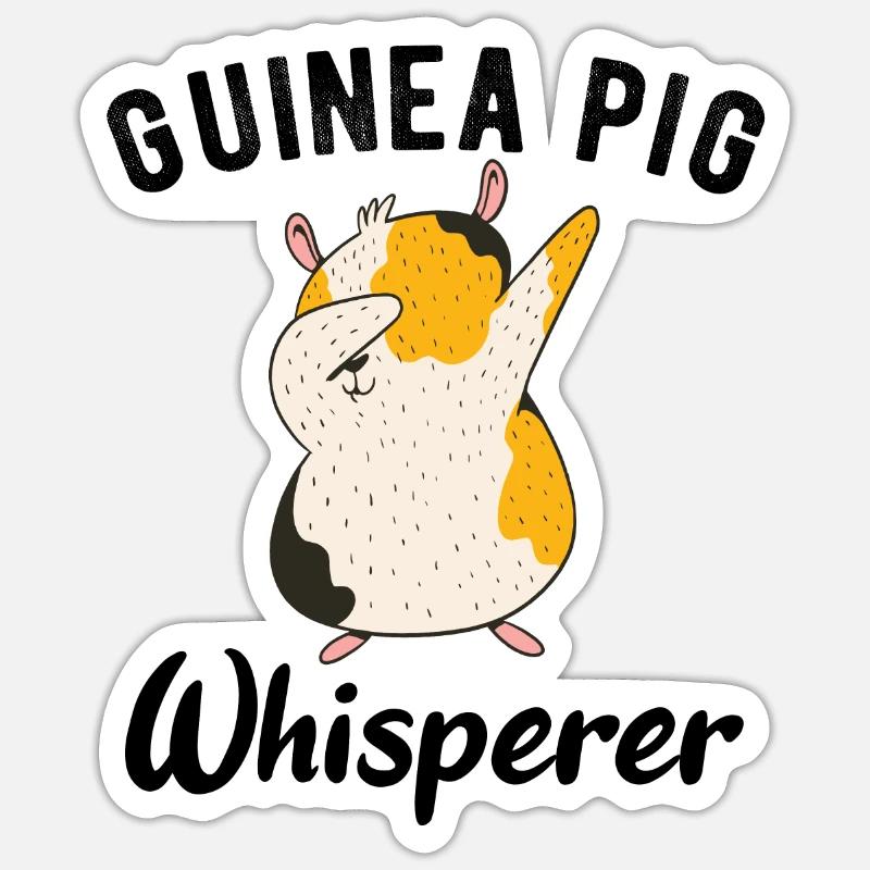 GUINÉE COCHON: Whisperer de cochon d'Inde - Sticker taille S (10 x 10 cm) - blanc mat