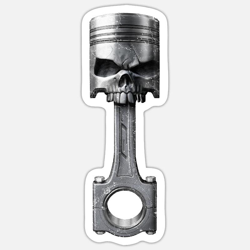 Skull flask - Sticker size S (10 x 10 cm) - white matte