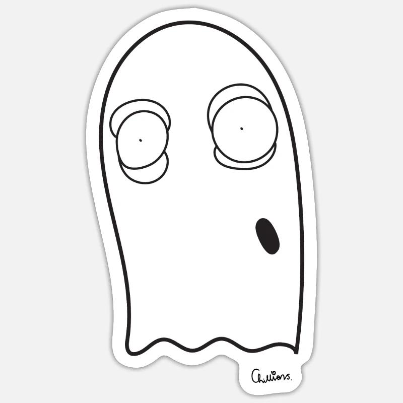 Chillions Geist - Sticker Größe S (10 x 10 cm) - Mattweiß