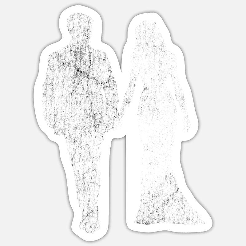 Mariage de mariage - Sticker taille S (10 x 10 cm) - blanc mat