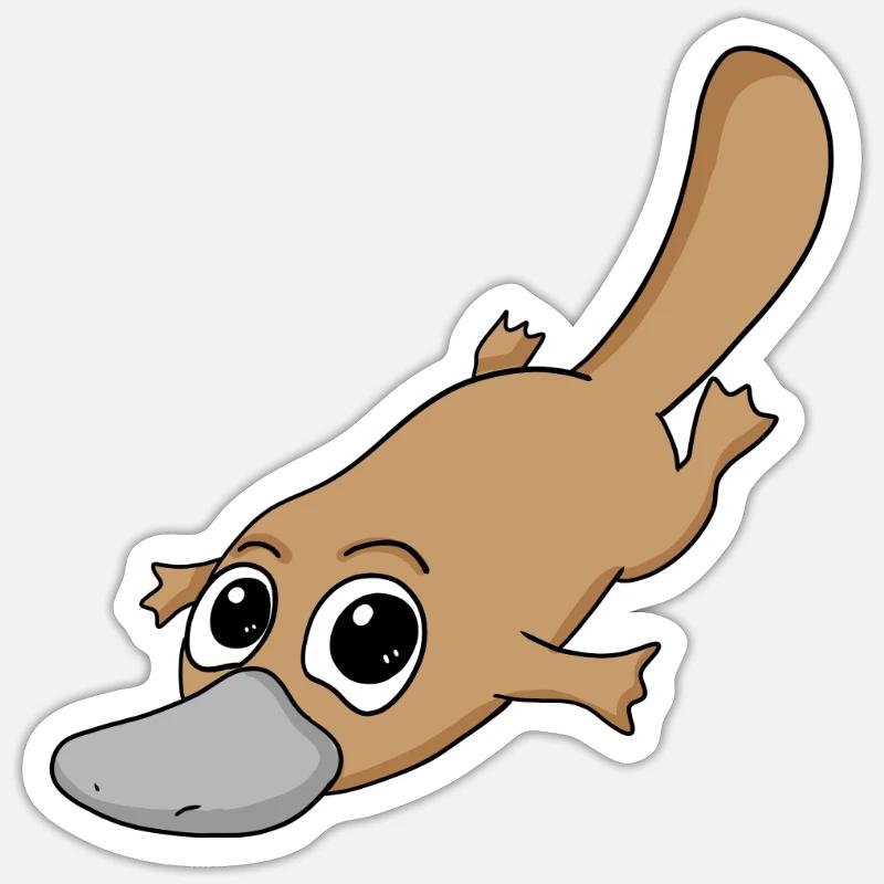 ornithorynque Sticker taille S (10 x 10 cm)