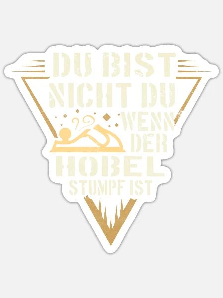 Schreiner Hobel - Sticker Größe S (10 x 10 cm) - Mattweiß