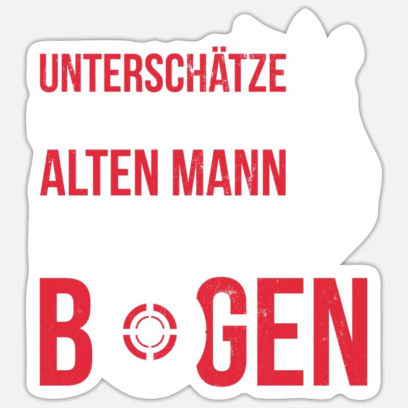 Bogenschießen Bogen - Sticker Größe S (10 x 10 cm) - Mattweiß