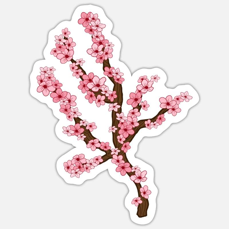 Kirschblüten-Baum - Sticker Größe S (10 x 10 cm) - Mattweiß