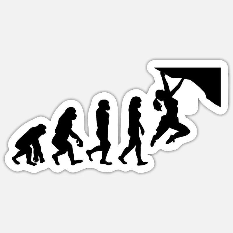 Climber Bouldering Femmes Escalade Evolution - Sticker taille S (10 x 10 cm) - blanc mat