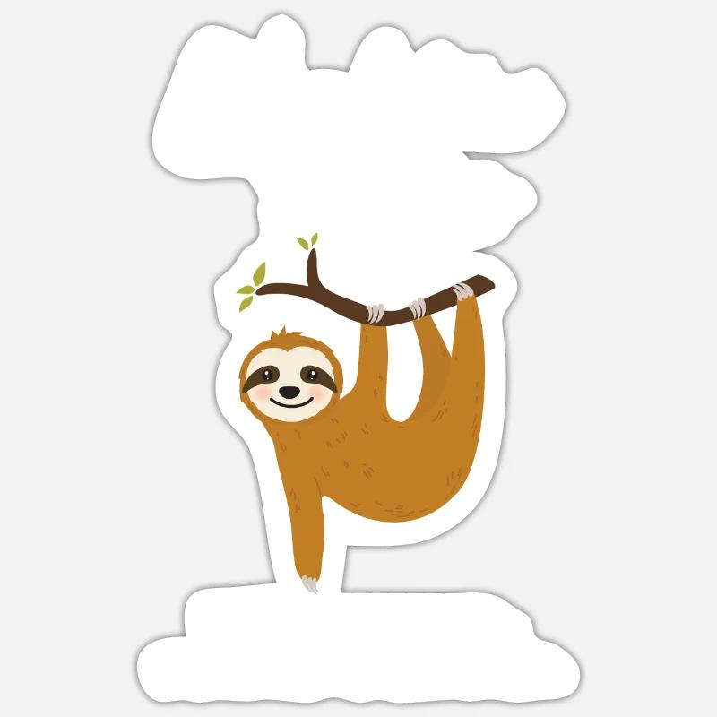 Wanderteam Faultier Langsam Wandern Geschenk Idee - Sticker Größe S (10 x 10 cm) - Mattweiß