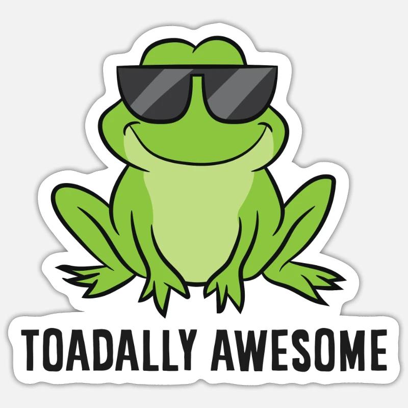 Cute Frog Lover Gift Toadally Awesome Funny Toad - Sticker Größe S (10 x 10 cm) - Mattweiß