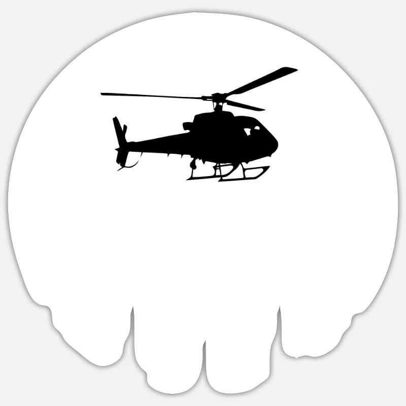 helicopter - Sticker size S (10 x 10 cm) - white matte