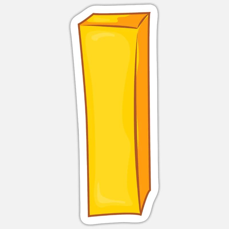 frites - Sticker taille S (10 x 10 cm) - blanc mat