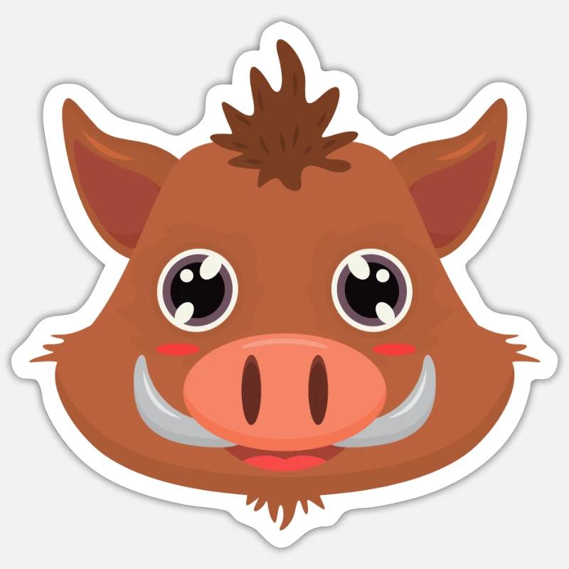 cinghiale - Sticker formato S (10 x 10 cm) - bianco opaco