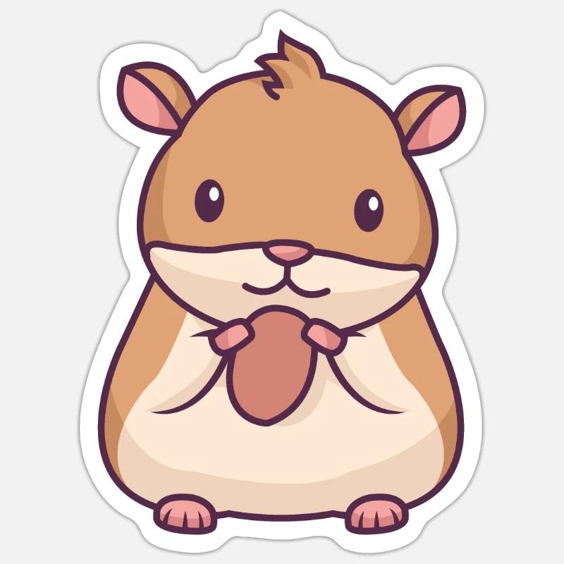 Hamster With a Nut Sticker size S (10 x 10 cm)