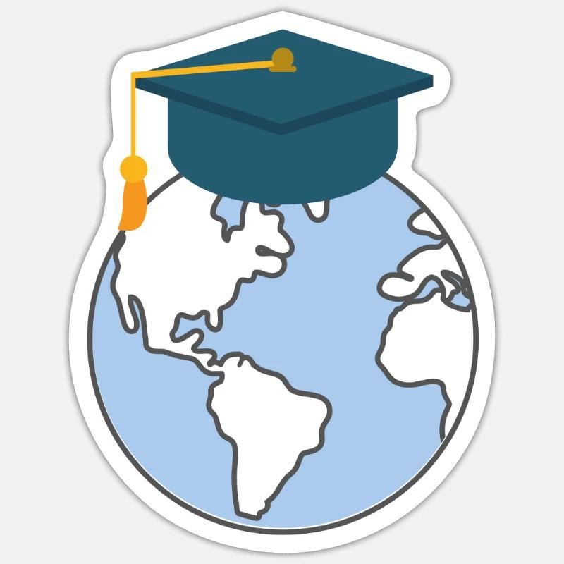 Education world learning teaching school Sticker size S (10 x 10 cm)