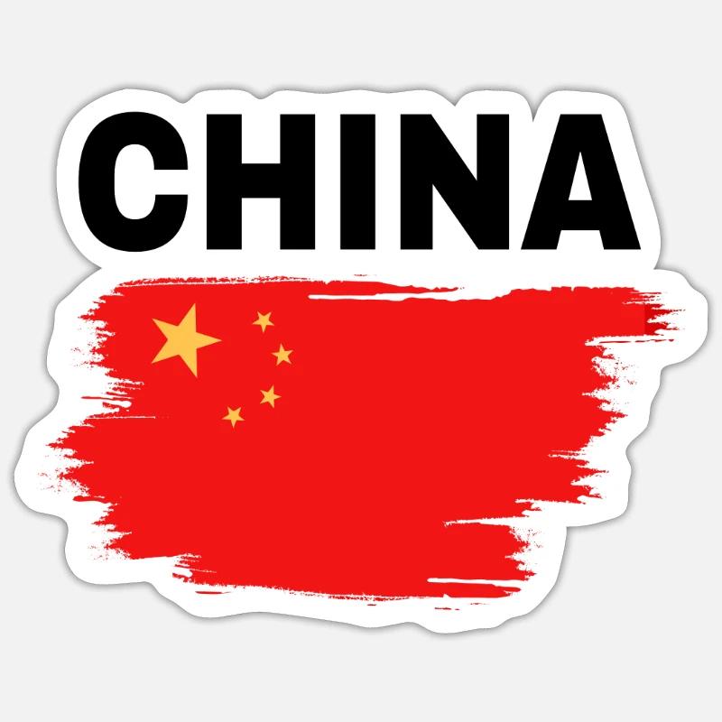 Chine - Sticker taille S (10 x 10 cm) - blanc mat