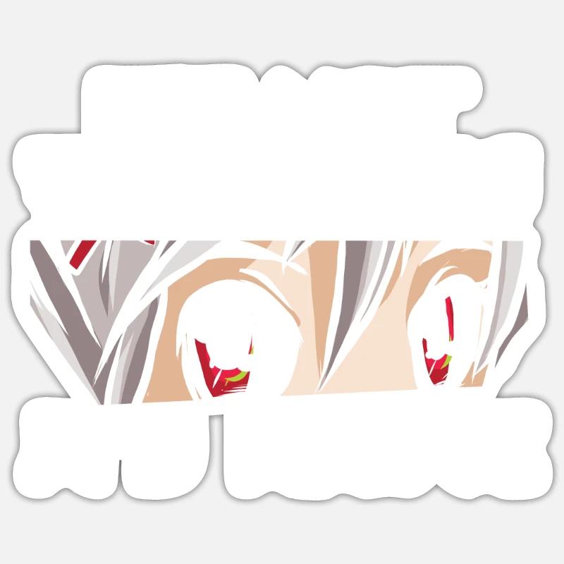 Anime - Sticker størrelse S (10 x 10 cm) - mat hvid