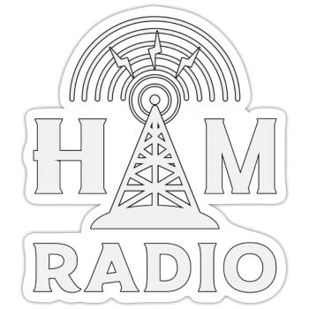 Radio HAM Operator Amateur Radio Antenne Cadeau - Sticker taille S (10 x 10 cm) - blanc mat - Devant