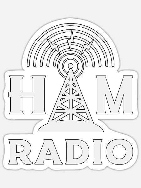 Radio HAM Operator Amateurfunk Antenne Geschenk - Sticker Größe S (10 x 10 cm) - Mattweiß