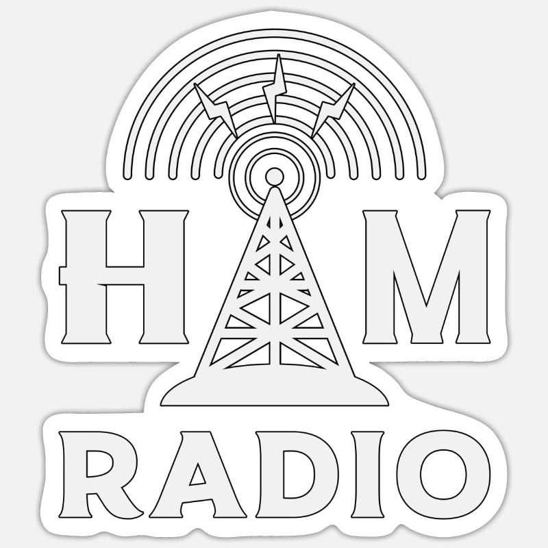 Radio HAM Operator Amateurfunk Antenne Geschenk Sticker Größe S (10 x 10 cm)