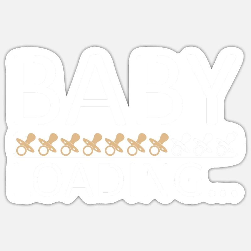 Baby loading please wait Geschenkidee Sticker Größe S (10 x 10 cm)
