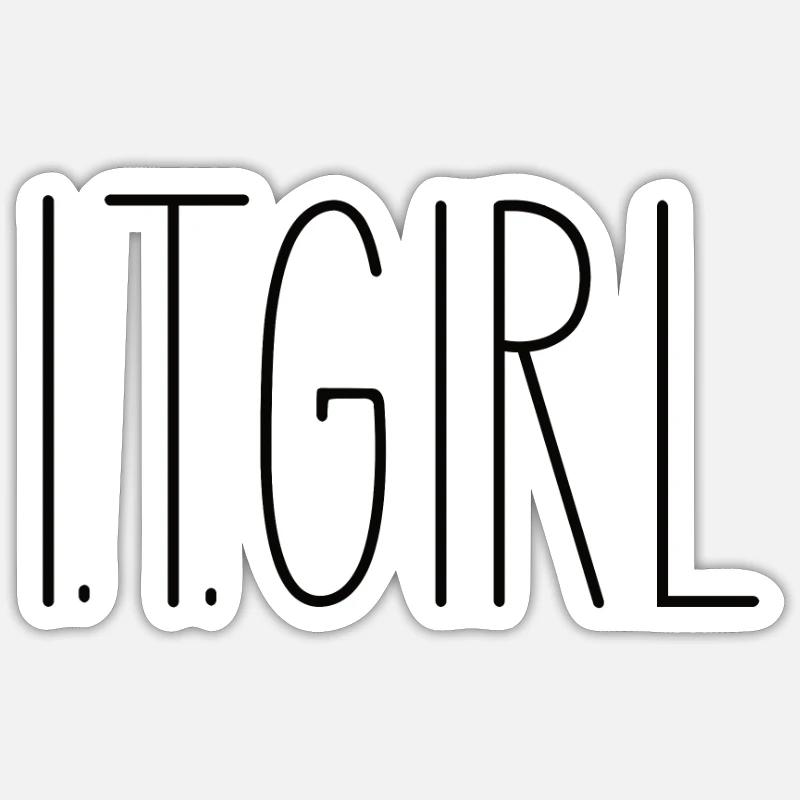 "IT Girl" | Computer - Sticker size S (10 x 10 cm) - white matte