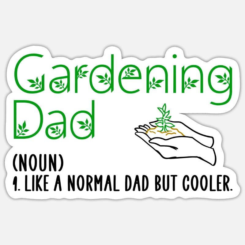 Papa jardinage - Sticker taille S (10 x 10 cm) - blanc mat