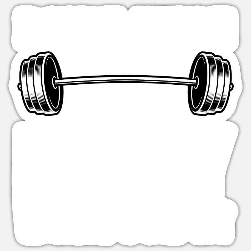 Haltérophile Haltères Long - Sticker taille S (10 x 10 cm) - blanc mat