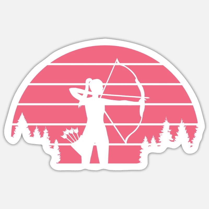 Tir à l'arc - Sticker taille S (10 x 10 cm) - blanc mat