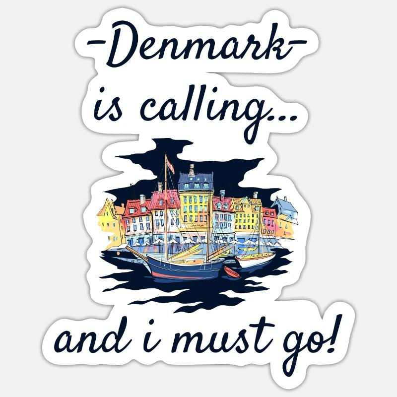 Danemark - Sticker taille S (10 x 10 cm) - blanc mat