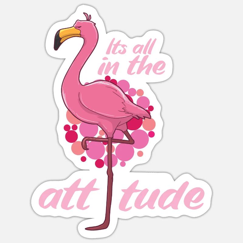 Flamingo - Sticker size S (10 x 10 cm) - white matte