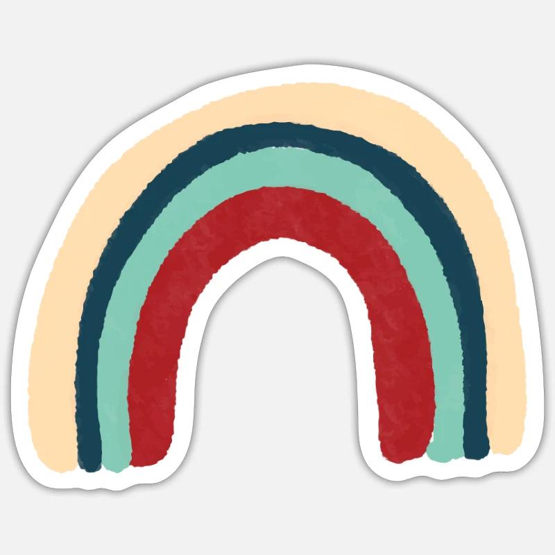 Regenbogen - Sticker Größe S (10 x 10 cm) - Mattweiß