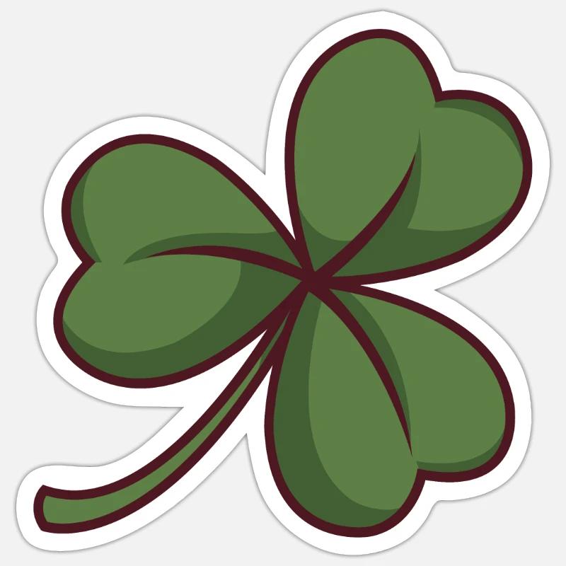 Trèfle vert à trois feuilles Sticker taille S (10 x 10 cm)
