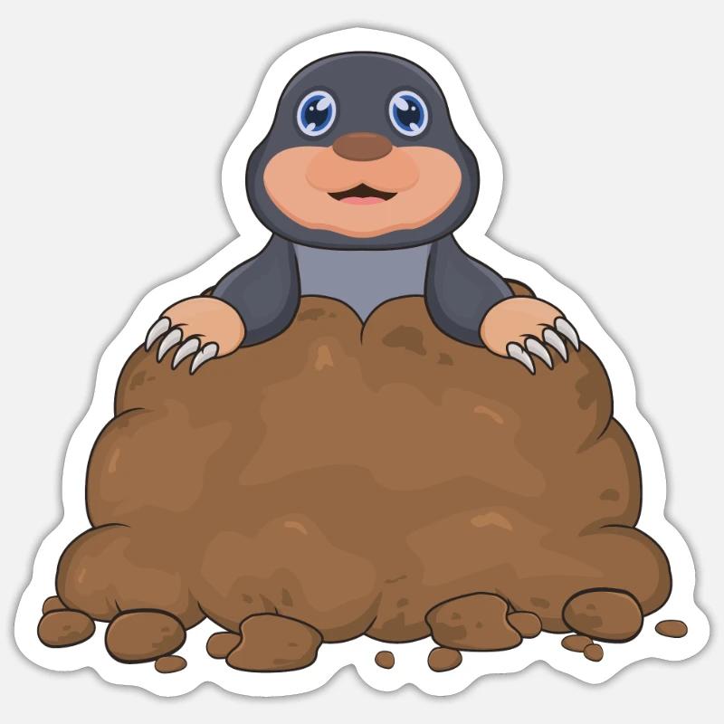 Mole in the molehill Sticker size S (10 x 10 cm)