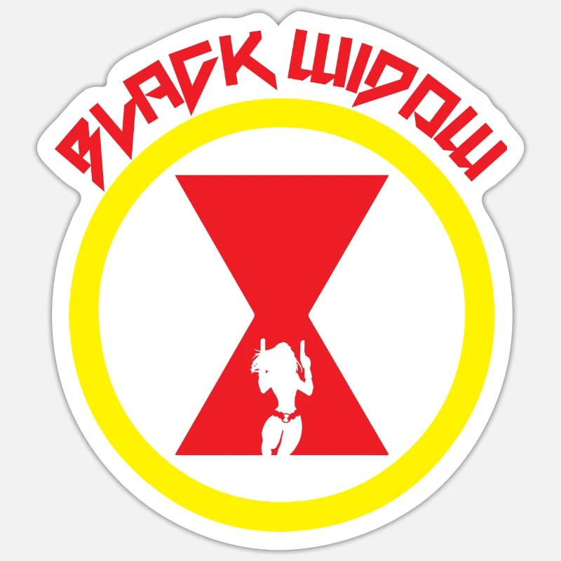 Black Widow Schwarze Witwe Spinne - Sticker Größe S (10 x 10 cm) - Mattweiß
