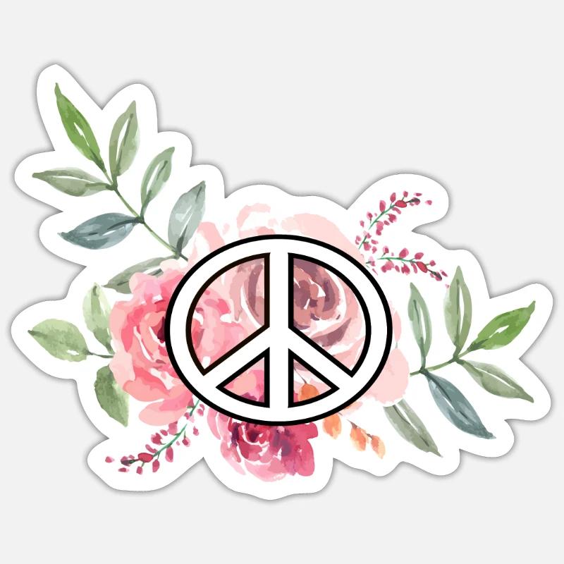 paix - Sticker taille S (10 x 10 cm) - blanc mat