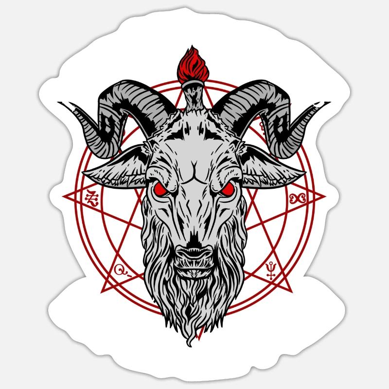 I Got 666 Problems But God Ain't One - Baphomet - Sticker Größe S (10 x 10 cm) - Mattweiß