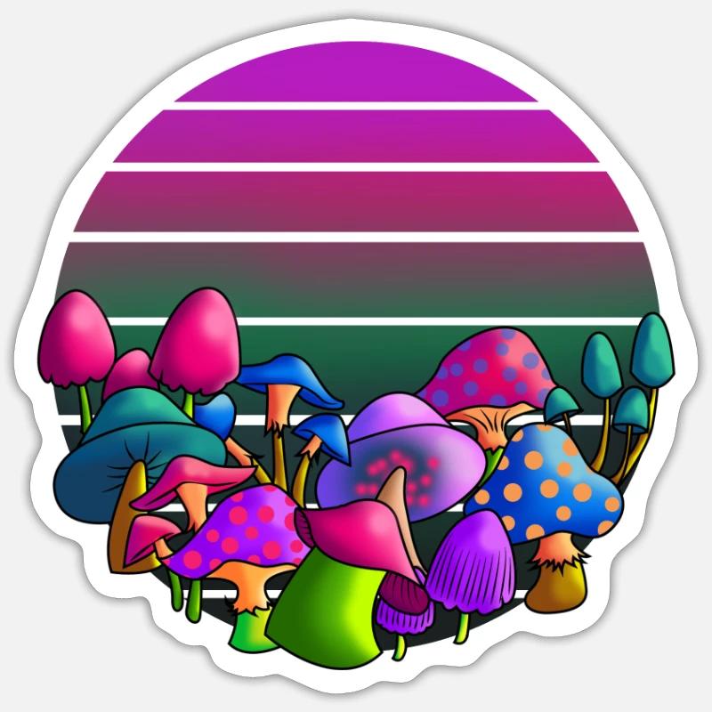 Champignon Champignon Accepté Défi Cache-cache Sticker taille S (10 x 10 cm)